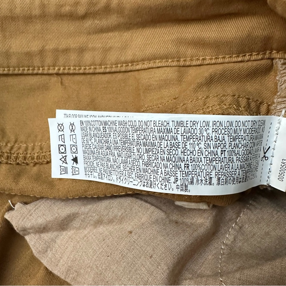 Forever 21 High-Rise Wide-Leg Cargo Brownish Tan Lightweight Pants Womens Size M - Picture 4 of 6